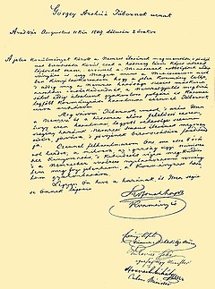 Fájlnév=Kossuth_Lajos_lemondolevele_a_kormanyzosagrol_Gorgey_Arturnak.jpg
Fájlméret=65KiB
Méretek=446x600
Hozzáadás dátuma=2012 Október 6. Kossuth_Lajos_lemondolevele_a_kormanyzosagrol_Gorgey_Arturnak.jpg
